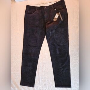 Men's Classic Cotton Black Corduroy Chino Pants, Size 38, Snover, NWT